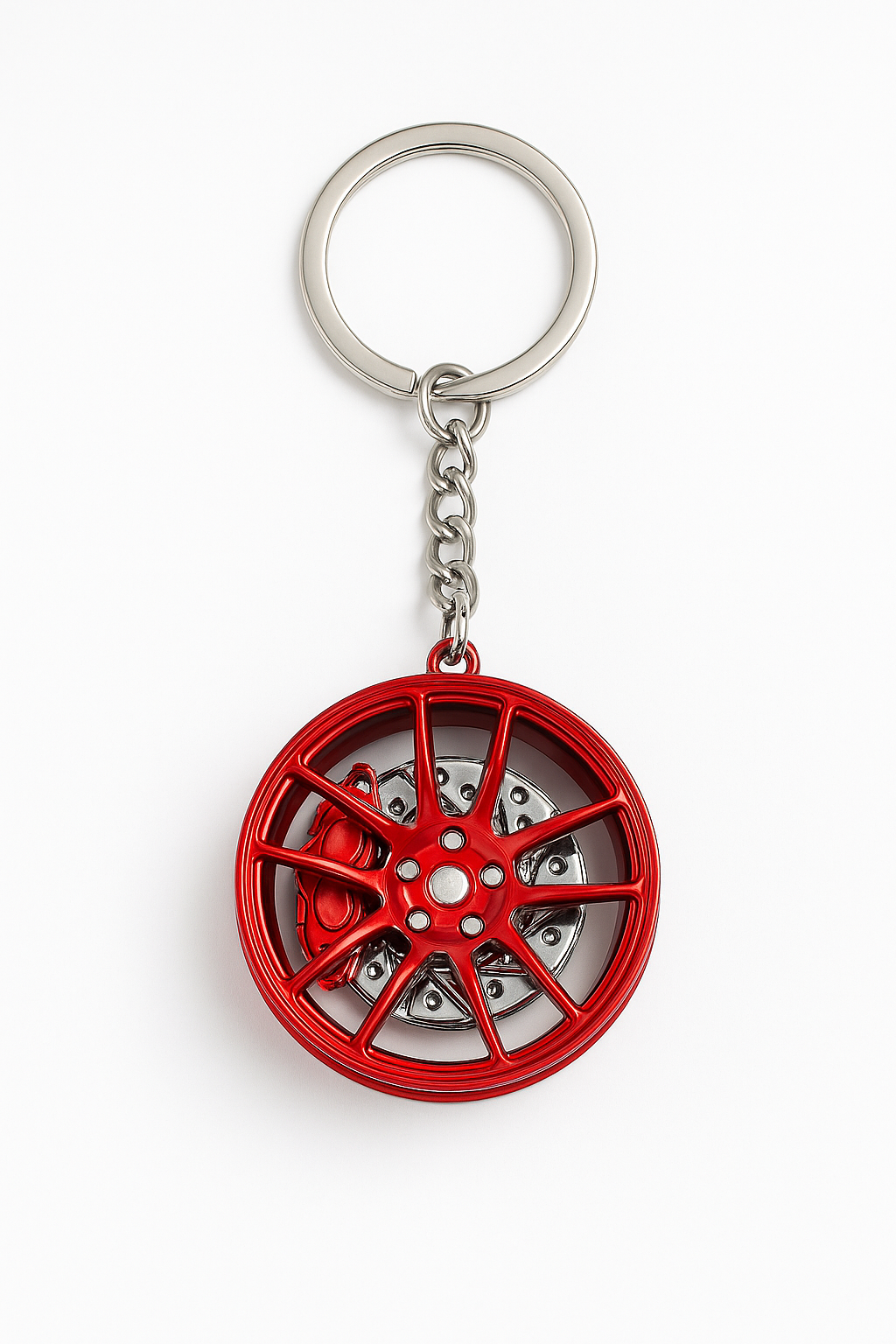 Felgen-Schlüsselanhänger Rot/Rot