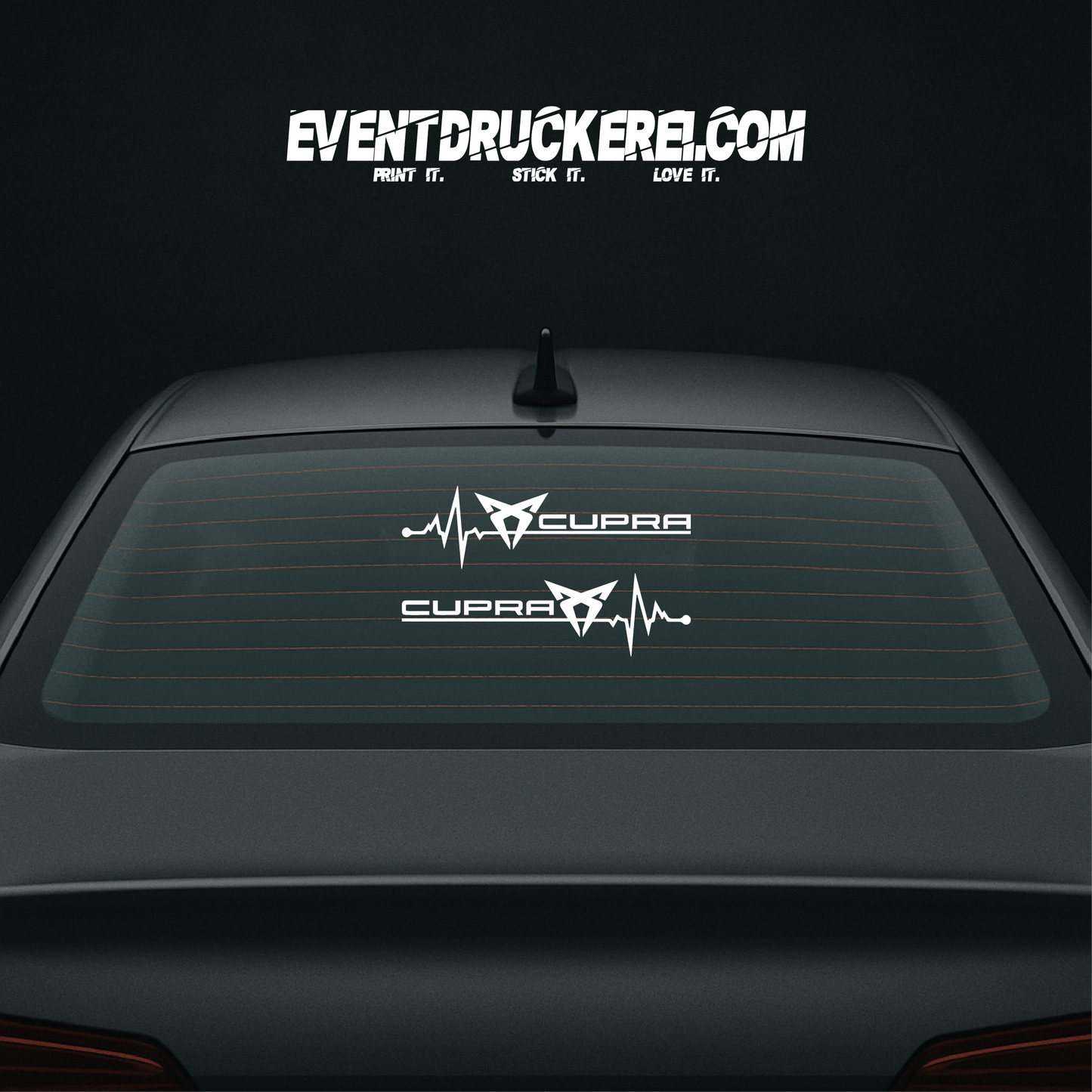 Vinyl Sticker Autoaufkleber Cupra Herzschlag 2er Pack