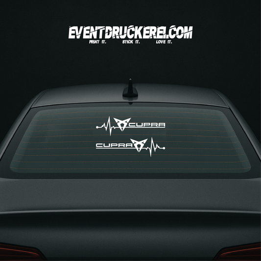 Vinyl Sticker Autoaufkleber Cupra Herzschlag 2er Pack