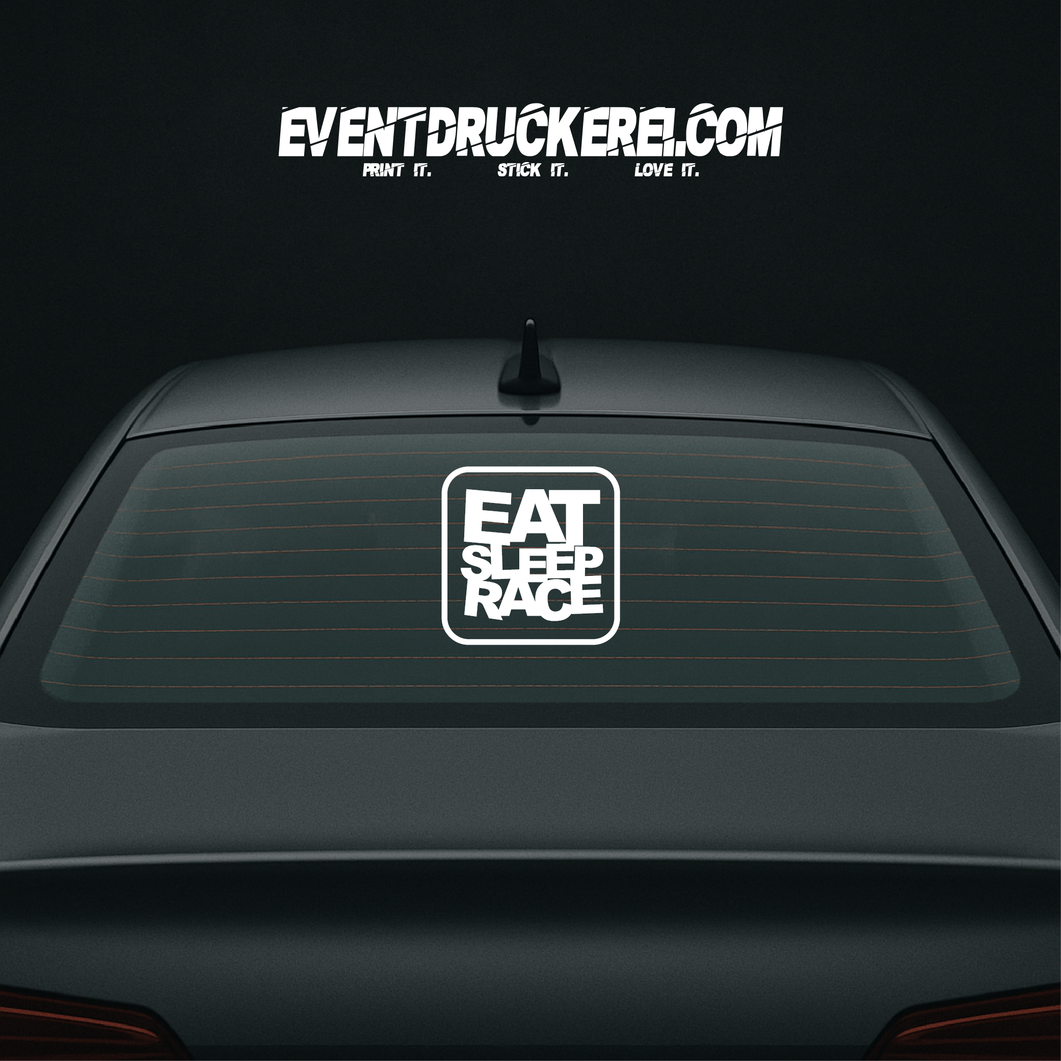Vinyl Sticker Autoaufkleber Eat Sleep Race