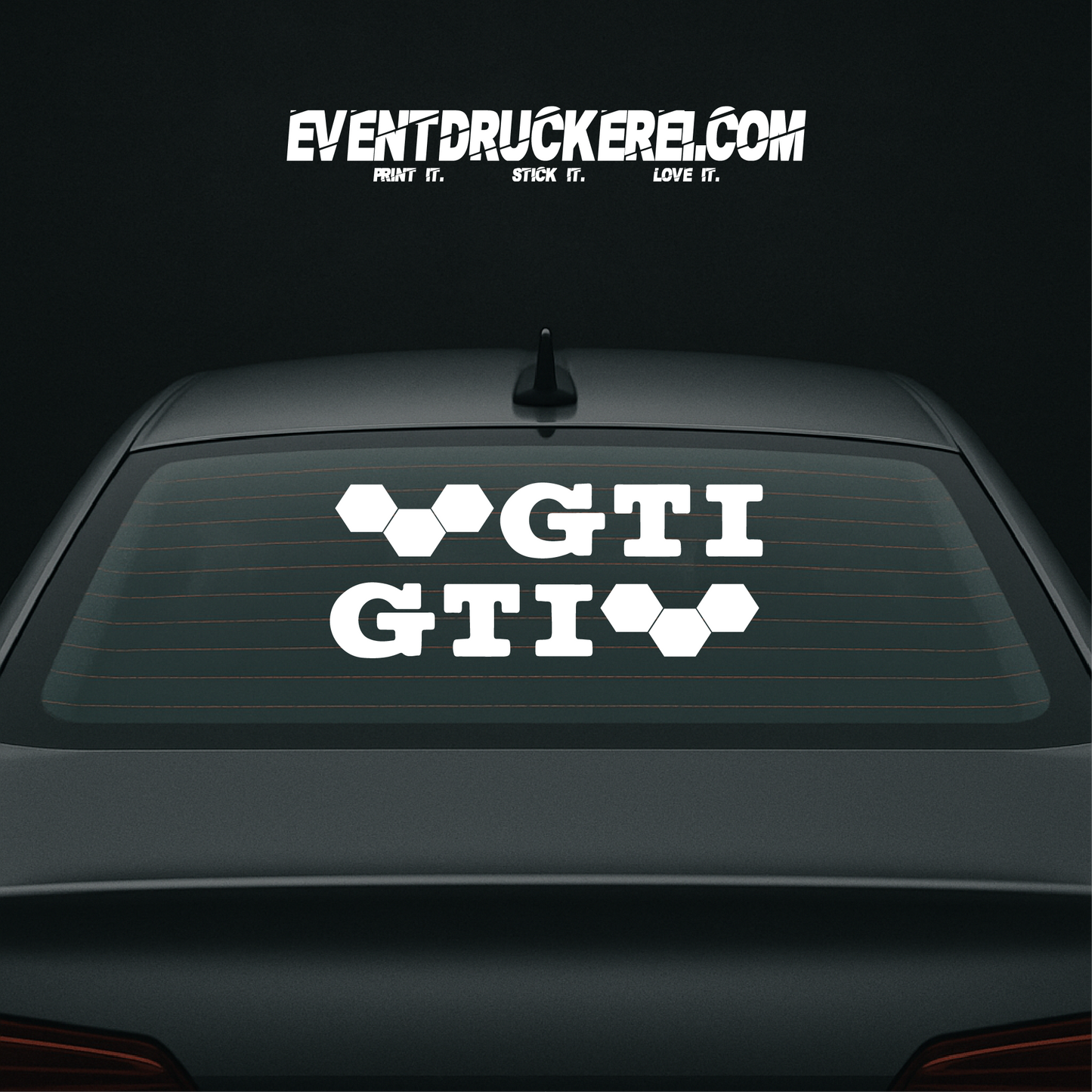 Vinyl Sticker Autoaufkleber GTI Wabe voll 2er Pack