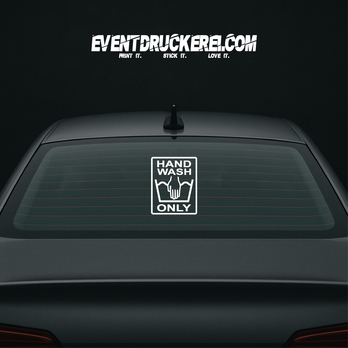 Vinyl Sticker Autoaufkleber Handwash only