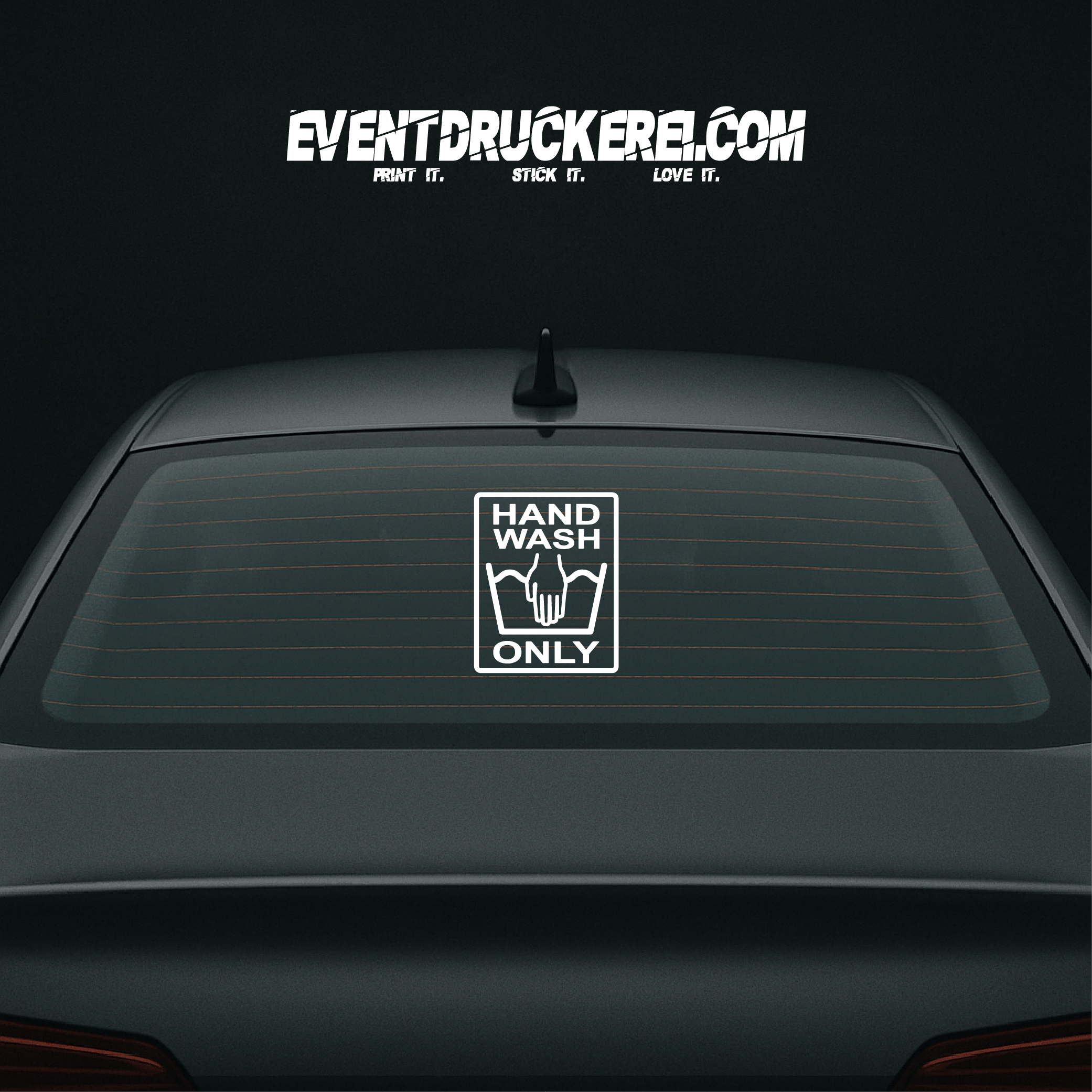 Vinyl Sticker Autoaufkleber Handwash only