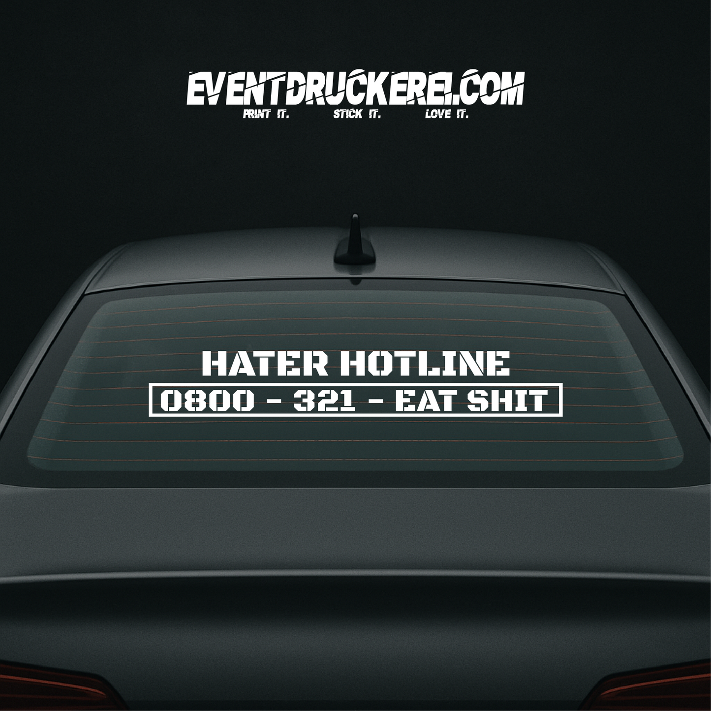 Vinyl Sticker Autoaufkleber Hater Hotline