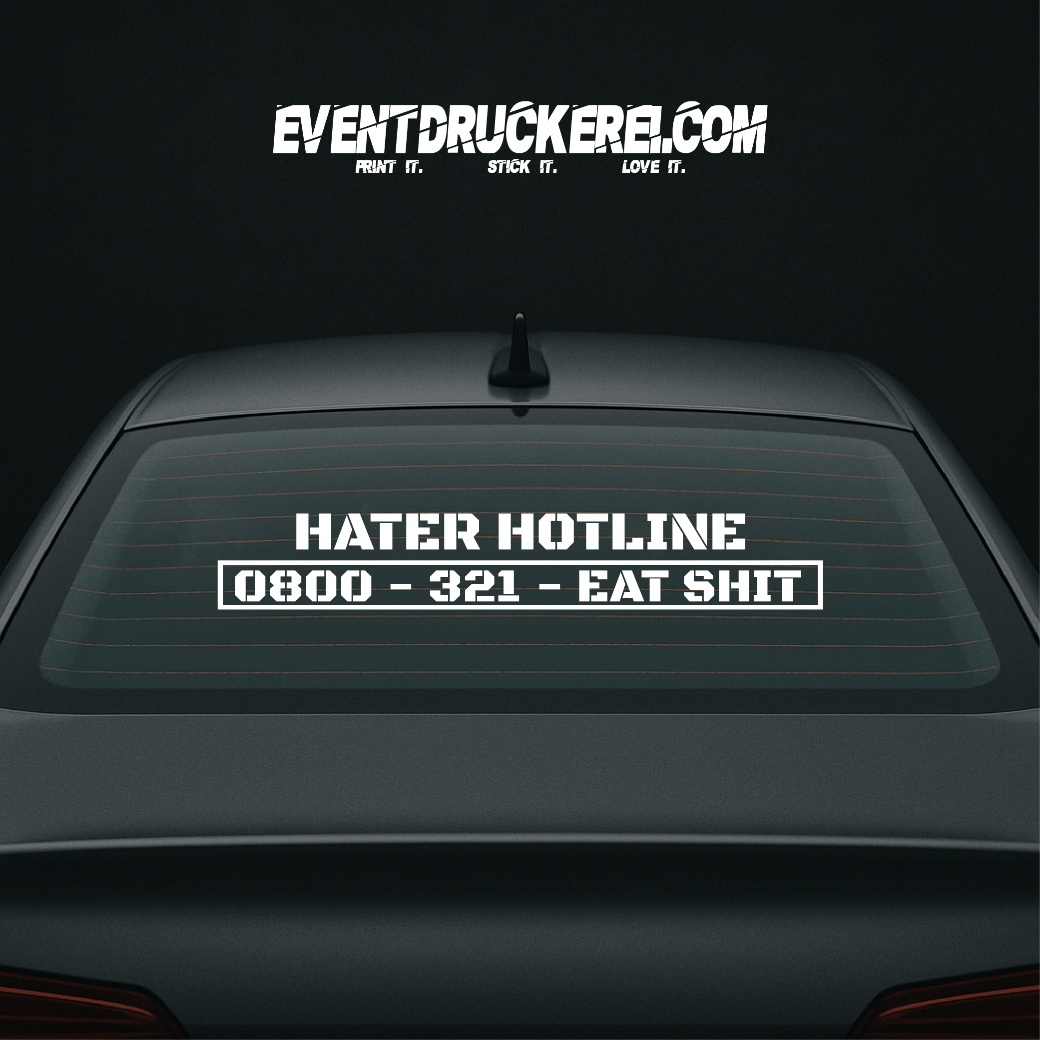 Vinyl Sticker Autoaufkleber Hater Hotline