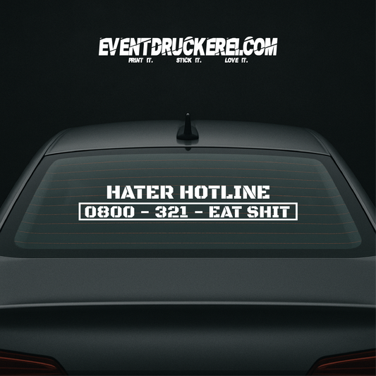 Vinyl Sticker Autoaufkleber Hater Hotline
