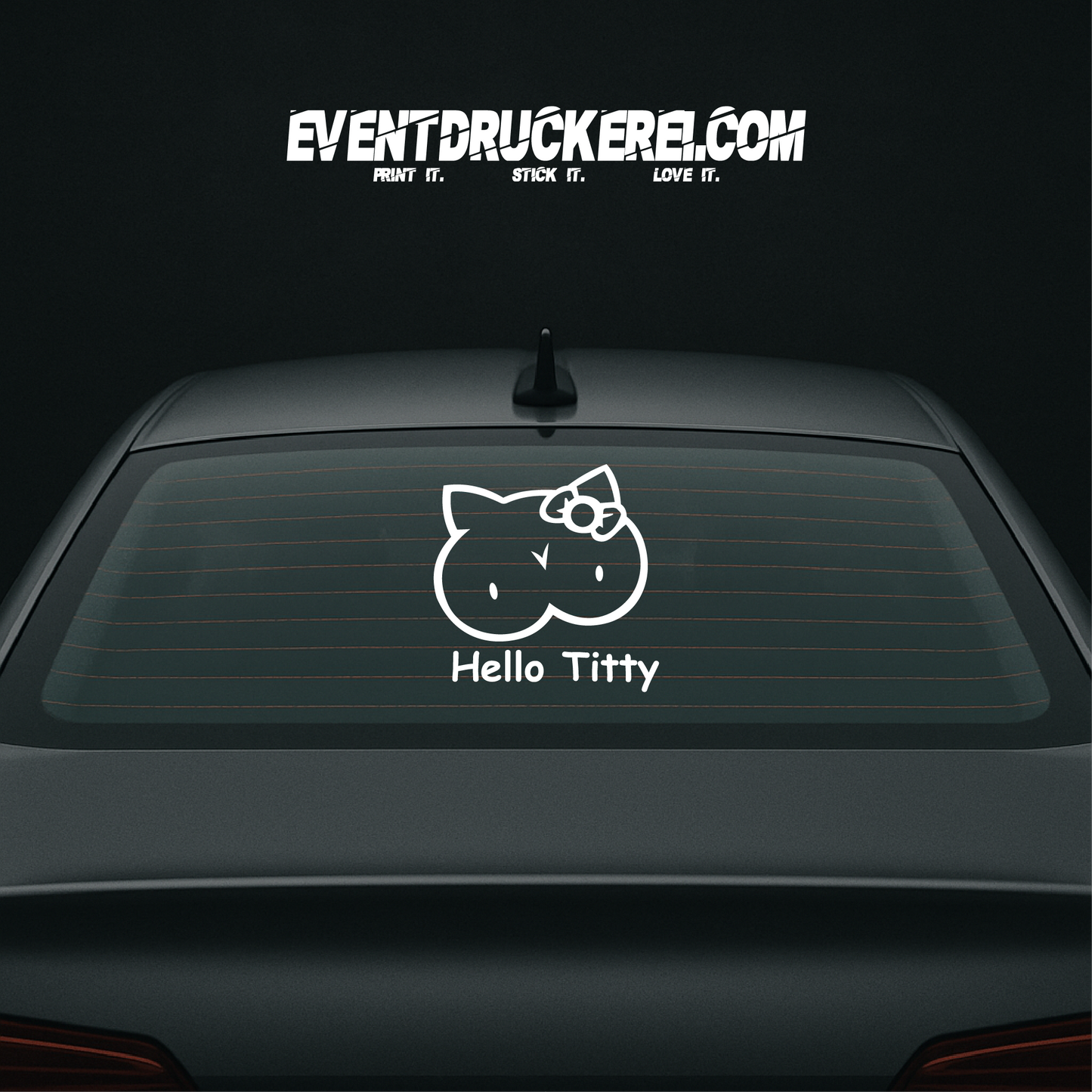 Vinyl Sticker Autoaufkleber Hello Titty