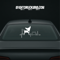 Vinyl Sticker Autoaufkleber Herzschlag Chihuahua