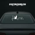 Vinyl Sticker Autoaufkleber Herzschlag Katze