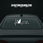 Vinyl Sticker Autoaufkleber Herzschlag Katze