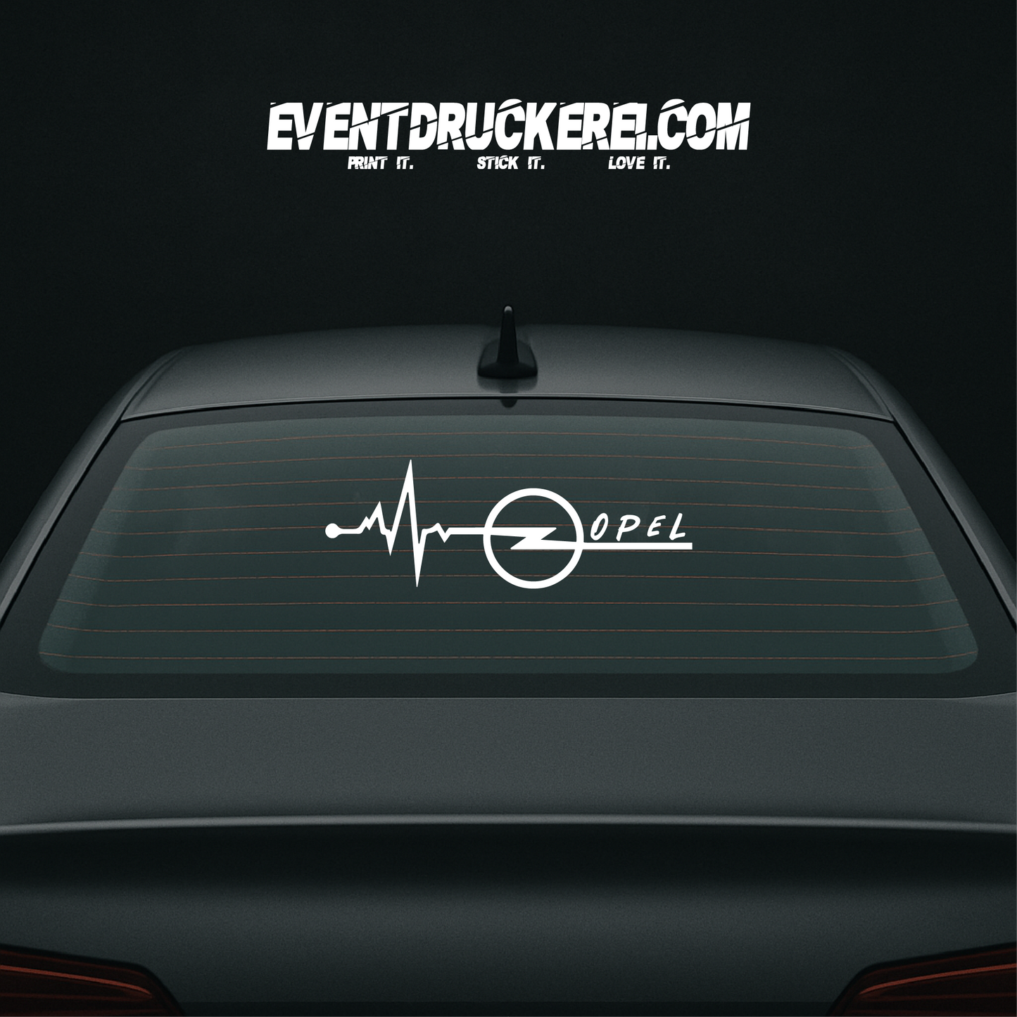 Vinyl Sticker Autoaufkleber Herzschlag Opel