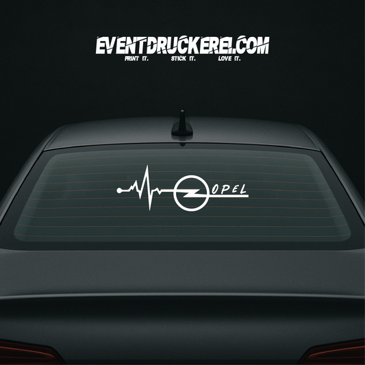 Vinyl Sticker Autoaufkleber Herzschlag Opel