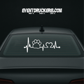 Vinyl Sticker Autoaufkleber Herzschlag Pfote