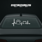 Vinyl Sticker Autoaufkleber Herzschlag Pfote