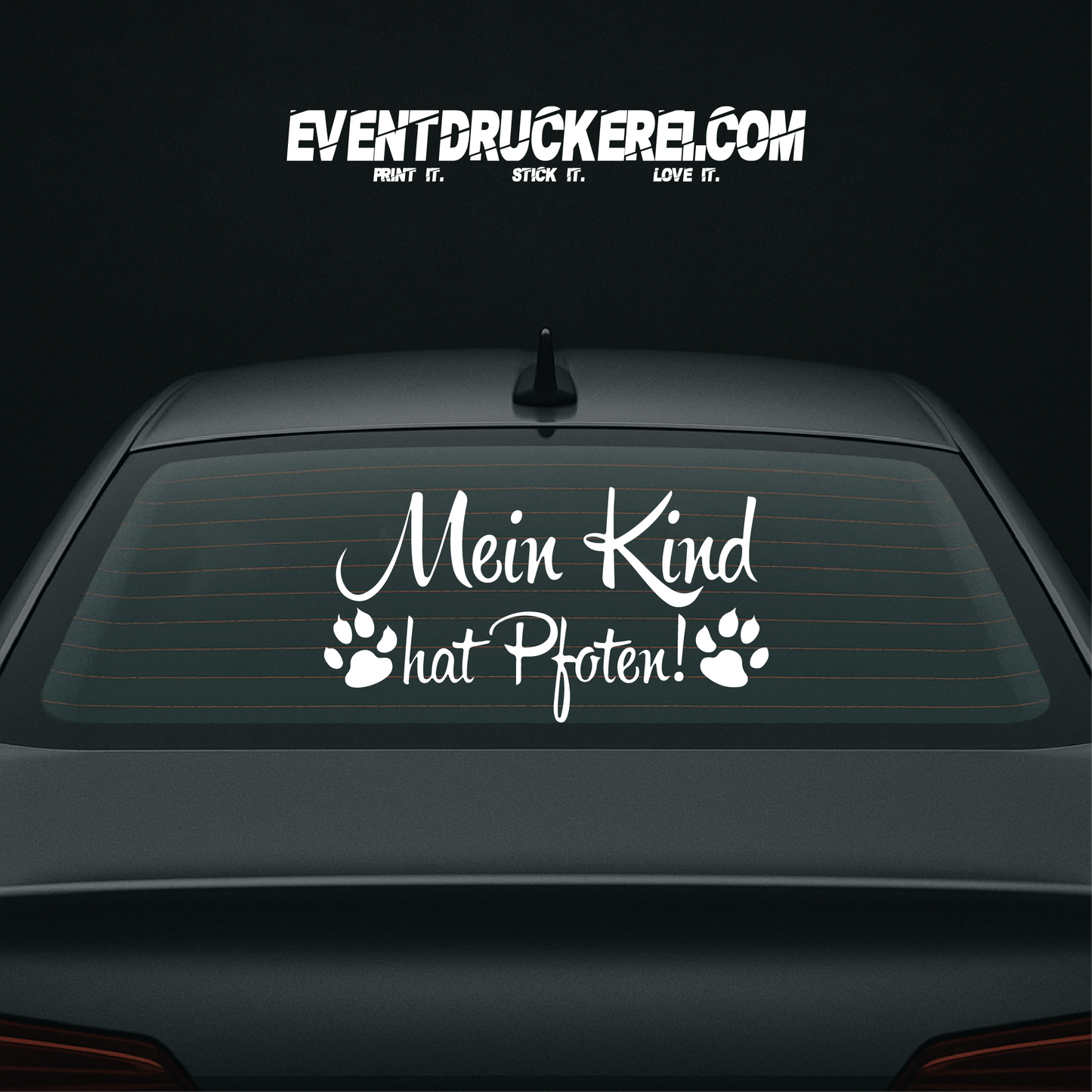 Vinyl Sticker Autoaufkleber Mein Kind hat Pfoten