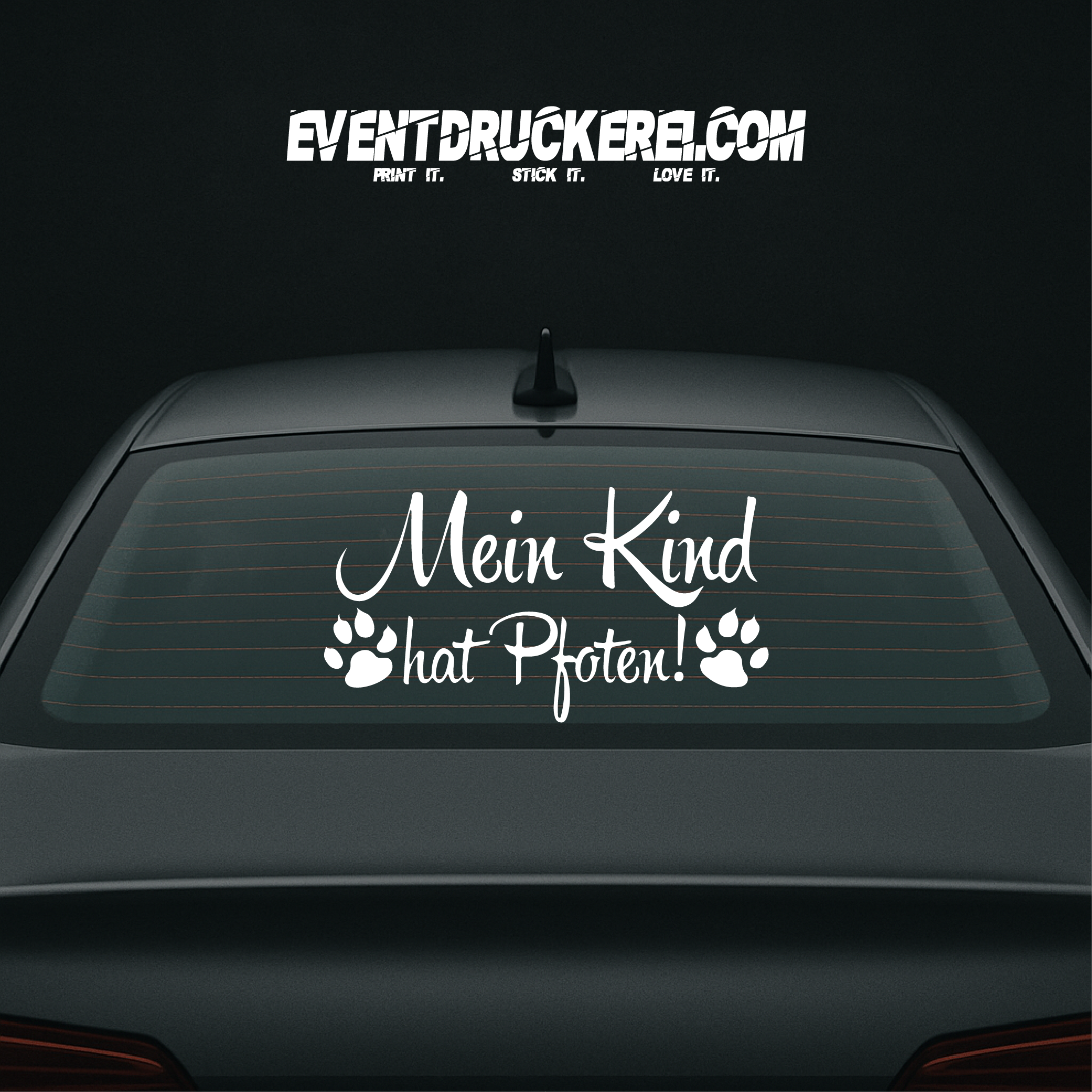 Vinyl Sticker Autoaufkleber Mein Kind hat Pfoten