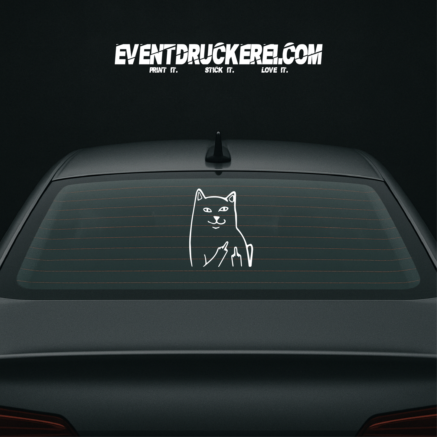 Vinyl Sticker Autoaufkleber Mittelfinger Katze