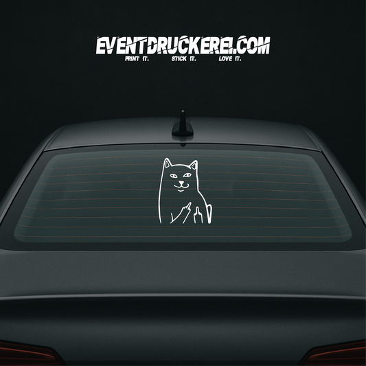 Vinyl Sticker Autoaufkleber Mittelfinger Katze