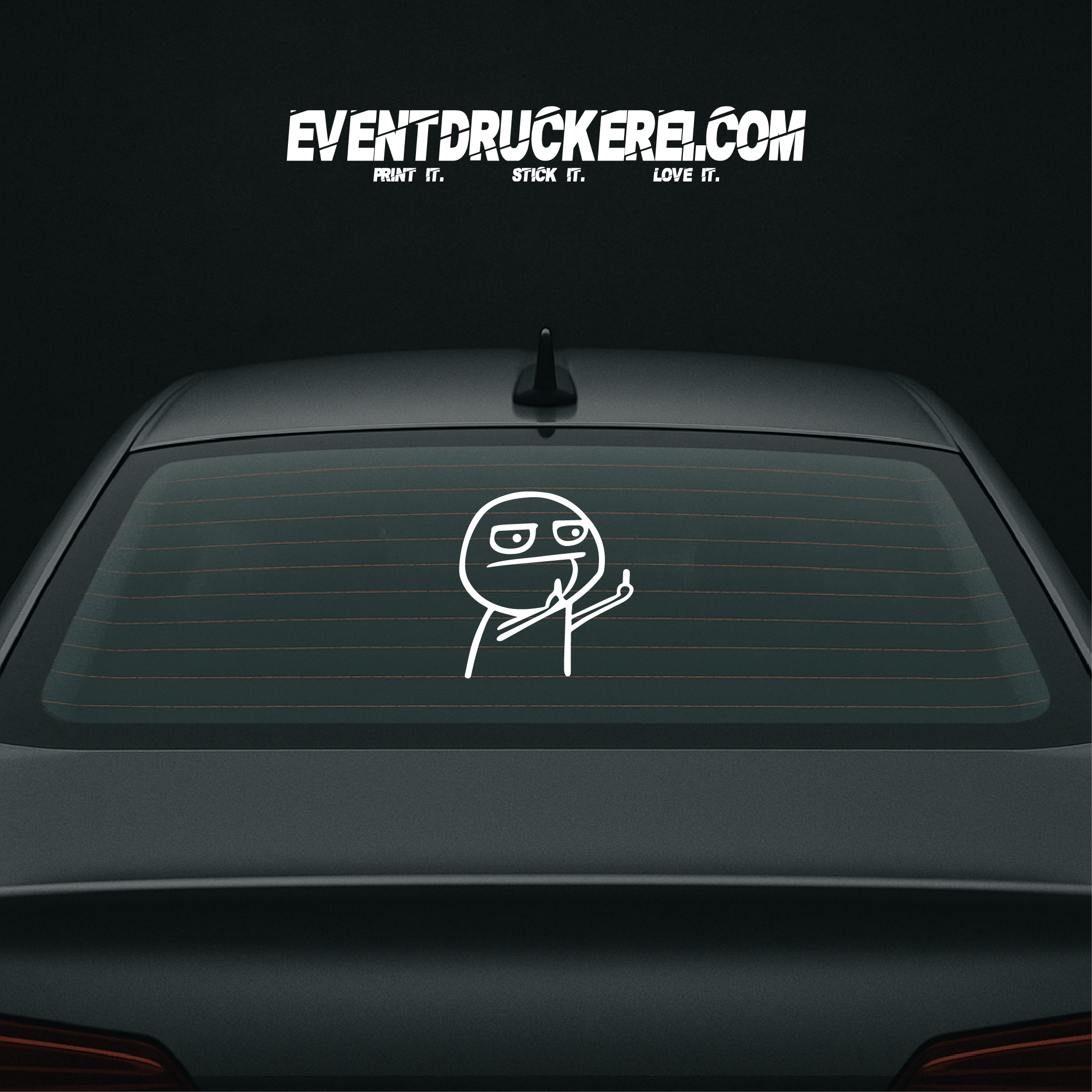 Vinyl Sticker Autoaufkleber Mittelfinger Mensch