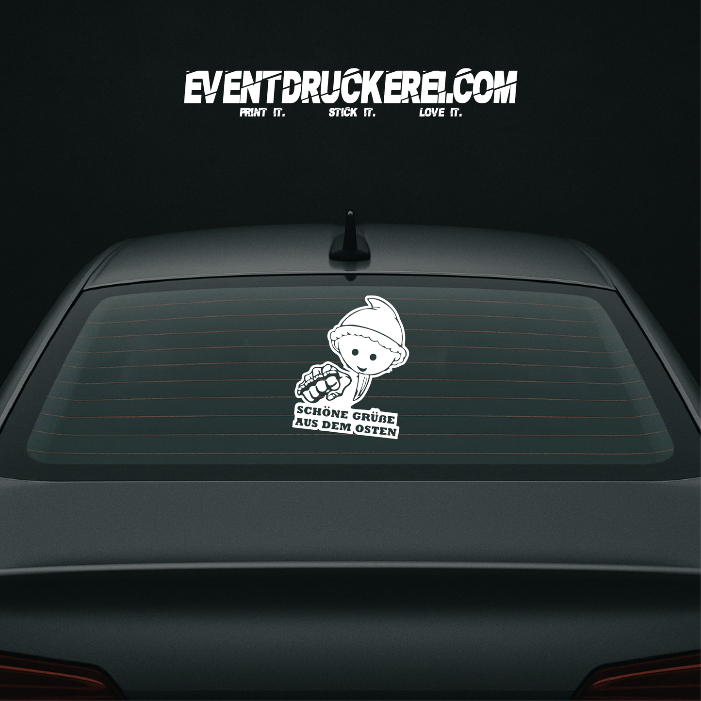 Vinyl Sticker Autoaufkleber Schöne Grüße aus dem Osten