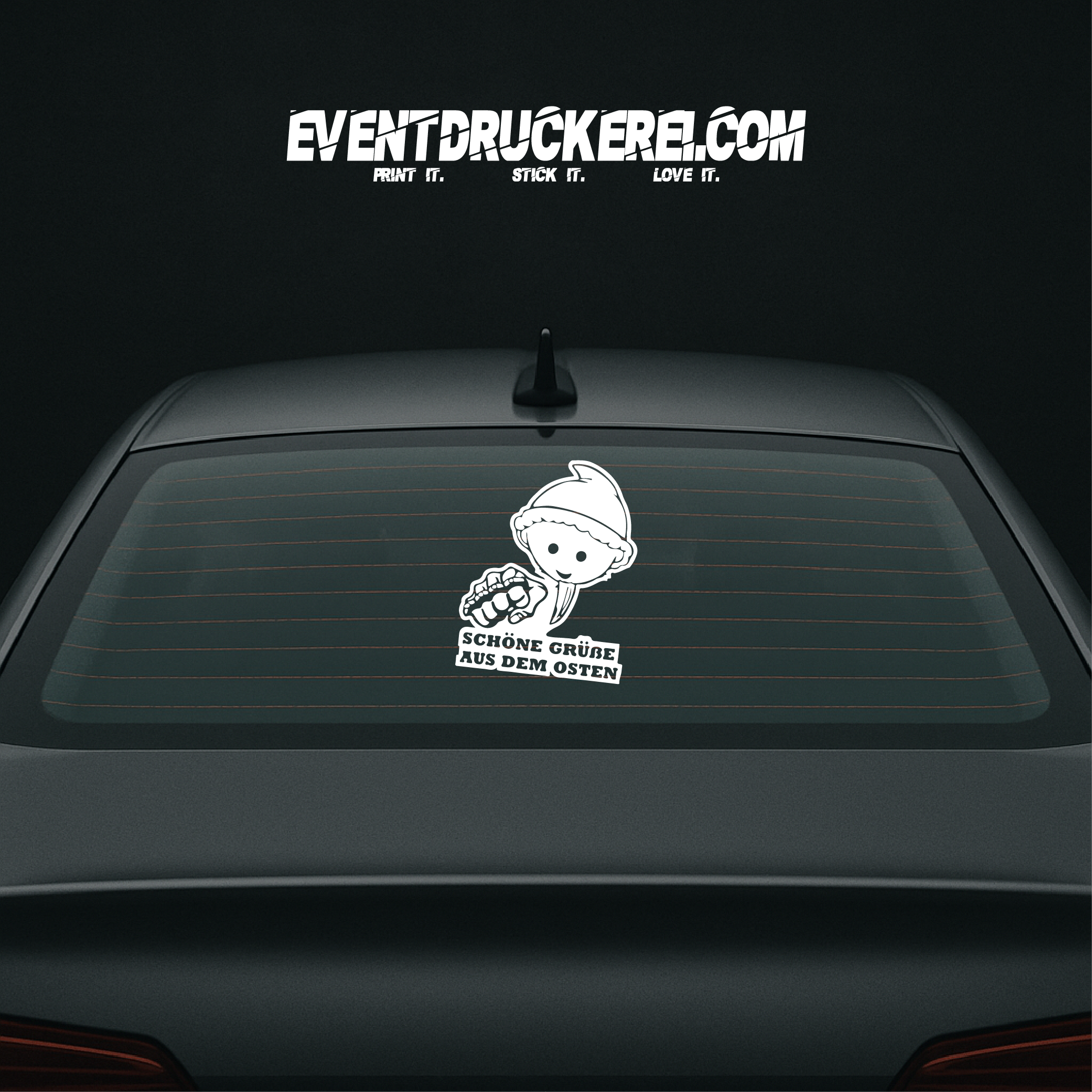 Vinyl Sticker Autoaufkleber Schöne Grüße aus dem Osten